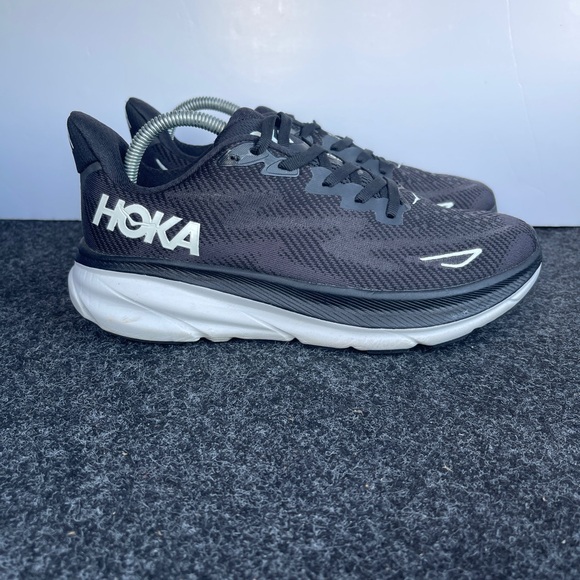 Hoka One One Other - Hoka One One Clifton 9 Black White Athletic Casual Running Shoe Mens 8 D